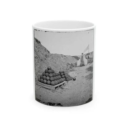 Charleston, S.C. Interior View Of Fort Johnson, With Stacks Of Shot (U.S. Civil War) White Coffee Mug 11oz - Go Mug Yourself