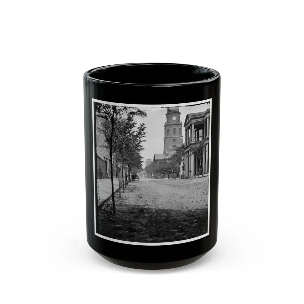 Charleston, S.C. Meeting Street, Near Broad; St. Michael's Church In Middle Distance (U.S. Civil War) Black Coffee Mug 15oz - Go Mug Yourself