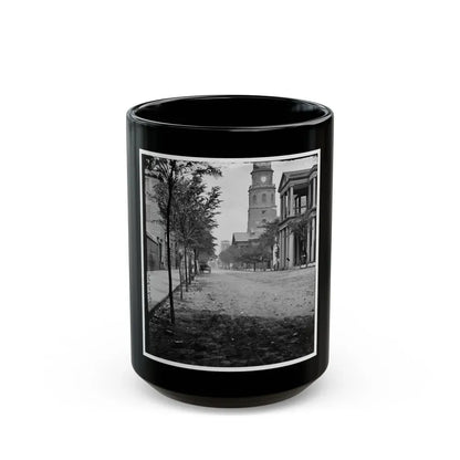 Charleston, S.C. Meeting Street, Near Broad; St. Michael's Church In Middle Distance (U.S. Civil War) Black Coffee Mug 15oz - Go Mug Yourself
