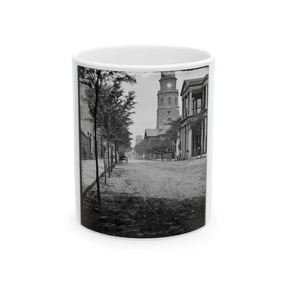 Charleston, S.C. Meeting Street, Near Broad; St. Michael's Church In Middle Distance (U.S. Civil War) White Coffee Mug 11oz - Go Mug Yourself