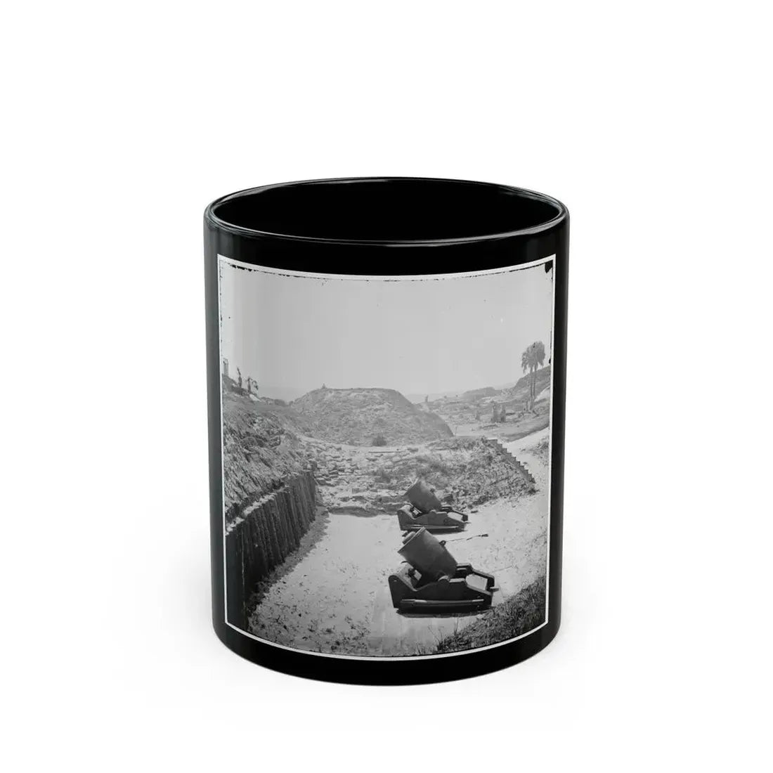 Charleston, S.C. Mortars Inside Fort Moultrie (U.S. Civil War) Black Coffee Mug 11oz - Go Mug Yourself