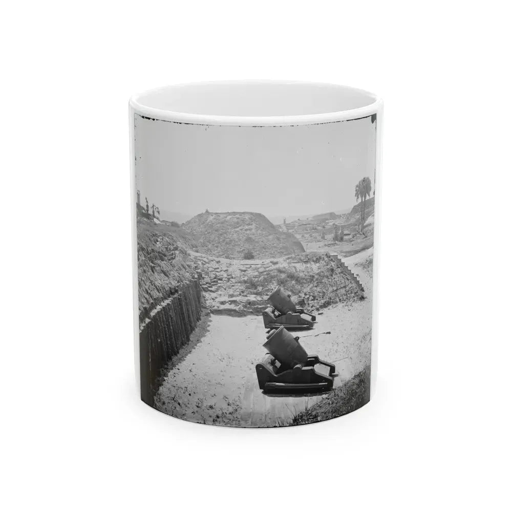 Charleston, S.C. Mortars Inside Fort Moultrie (U.S. Civil War) White Coffee Mug 11oz - Go Mug Yourself