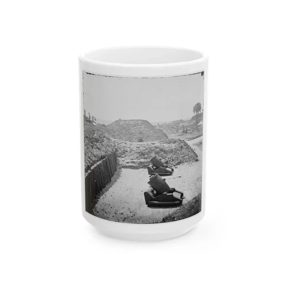 Charleston, S.C. Mortars Inside Fort Moultrie (U.S. Civil War) White Coffee Mug 15oz - Go Mug Yourself