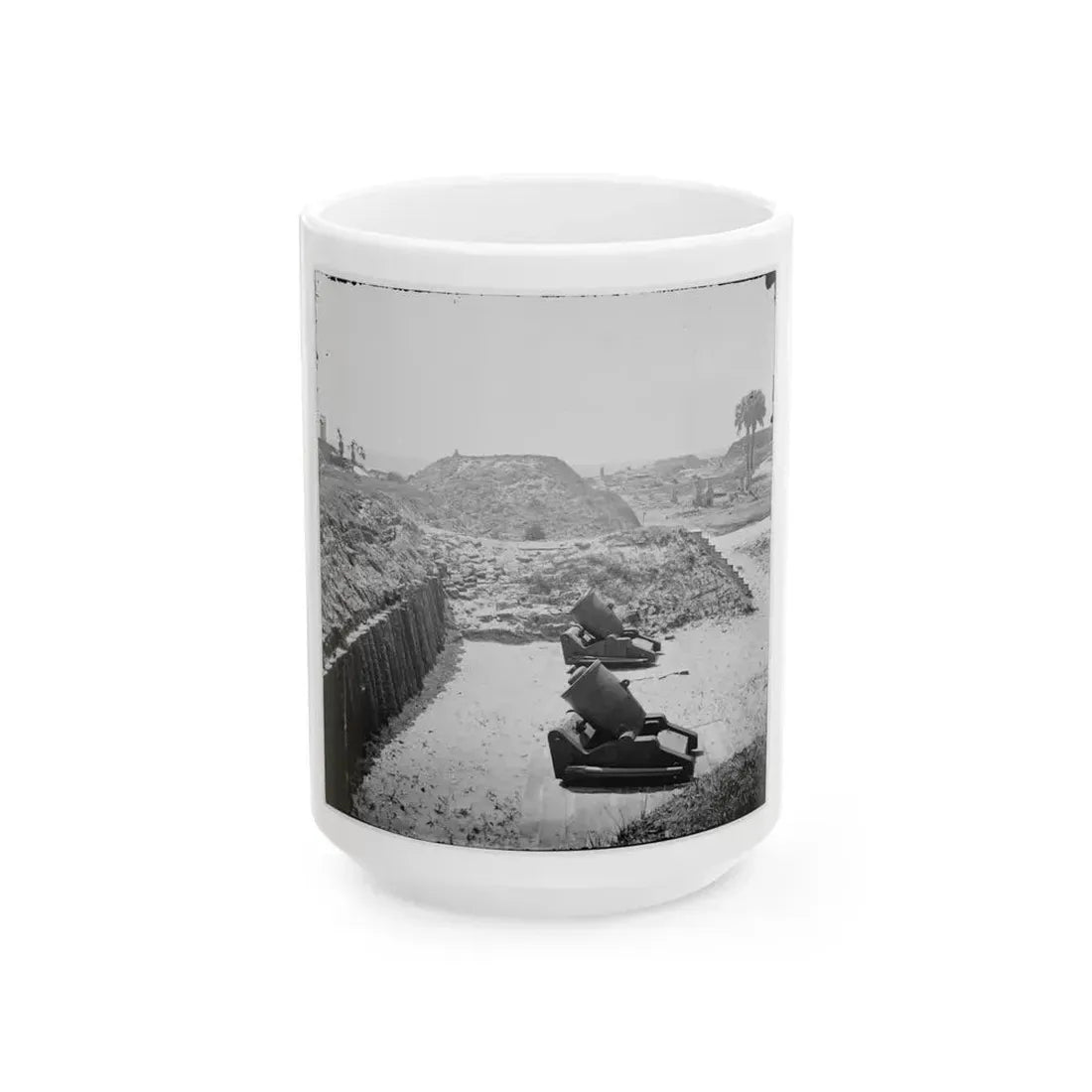 Charleston, S.C. Mortars Inside Fort Moultrie (U.S. Civil War) White Coffee Mug 15oz - Go Mug Yourself