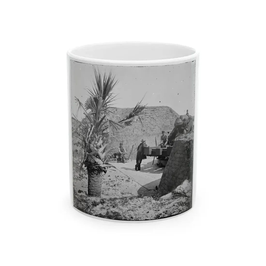 Charleston, S.C. Mounted Gun, Parapet Of Fort Moultrie (U.S. Civil War) White Coffee Mug 11oz - Go Mug Yourself