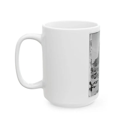 Charleston, S.C. Palmetto Reinforcements On The Channel Side Of Fort Sumter (U.S. Civil War) White Coffee Mug - Go Mug Yourself