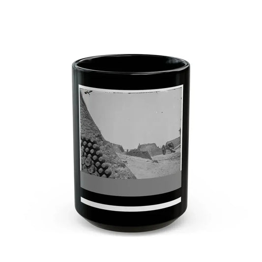 Charleston, S.C. Parapet Of Fort Sumter, With Stacks Of Ammunition (U.S. Civil War) Black Coffee Mug 15oz - Go Mug Yourself