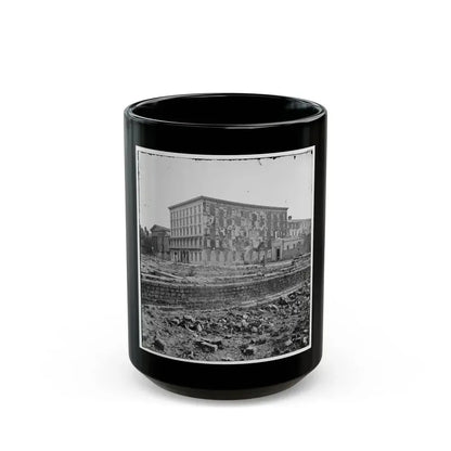 Charleston, S.C. The Fire-Scarred Mills House; Hibernian Hall At Left (U.S. Civil War) Black Coffee Mug 15oz - Go Mug Yourself