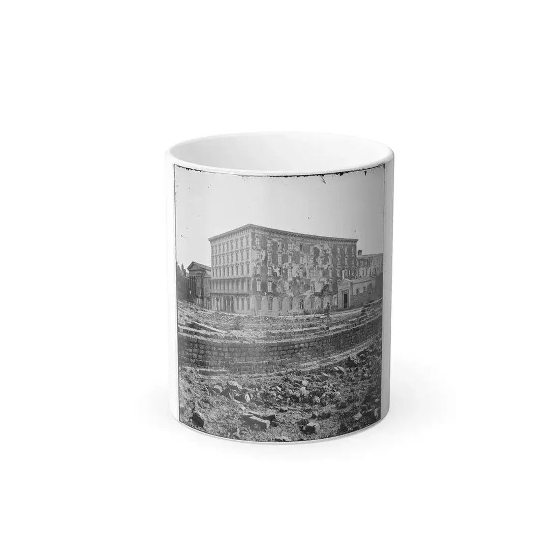 Charleston, S.C. The Fire-Scarred Mills House; Hibernian Hall at Left (U.S. Civil War) Color Changing Coffee Mug 11oz - Go Mug Yourself