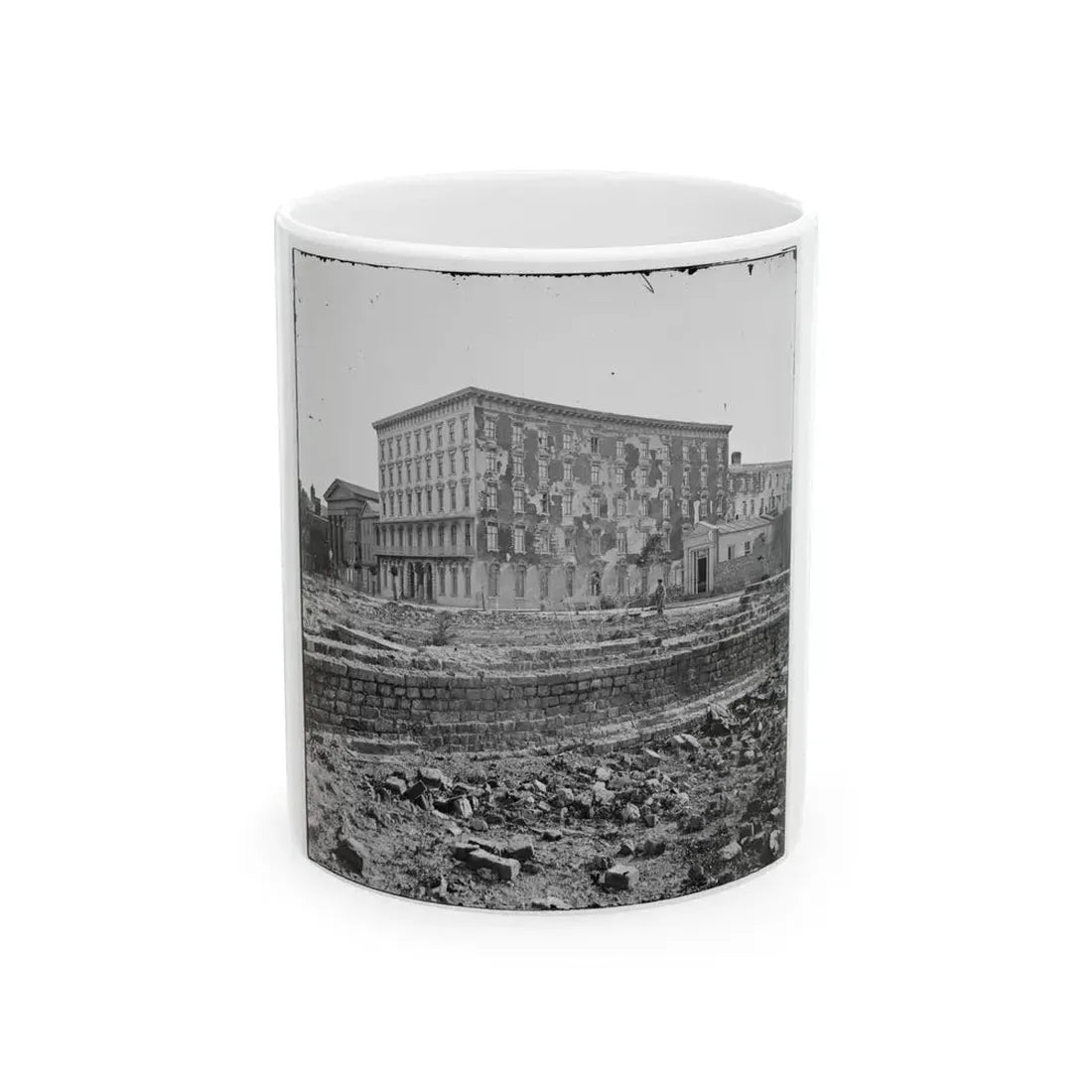 Charleston, S.C. The Fire-Scarred Mills House; Hibernian Hall At Left (U.S. Civil War) White Coffee Mug 11oz - Go Mug Yourself