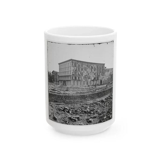 Charleston, S.C. The Fire-Scarred Mills House; Hibernian Hall At Left (U.S. Civil War) White Coffee Mug 15oz - Go Mug Yourself