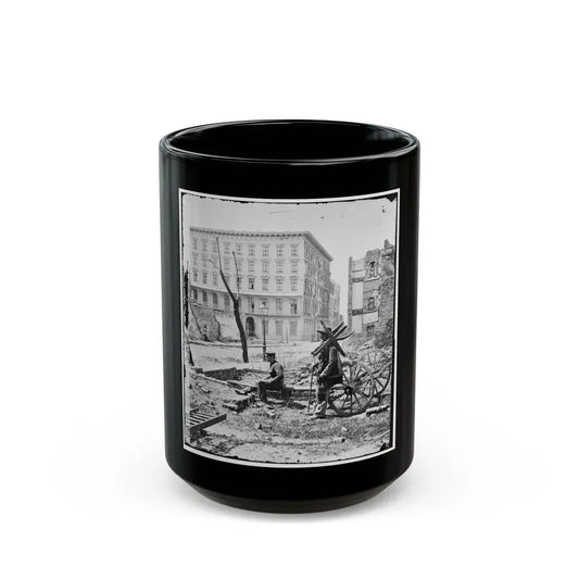 Charleston, S.C. The Mills House, With Adjacent Ruins (U.S. Civil War) Black Coffee Mug 15oz - Go Mug Yourself