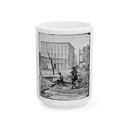 Charleston, S.C. The Mills House, With Adjacent Ruins (U.S. Civil War) White Coffee Mug 15oz - Go Mug Yourself