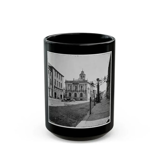 Charleston, S.C. The Post Office (Old Exchange And Custom House, 122 East Bay) (U.S. Civil War) Black Coffee Mug 15oz - Go Mug Yourself
