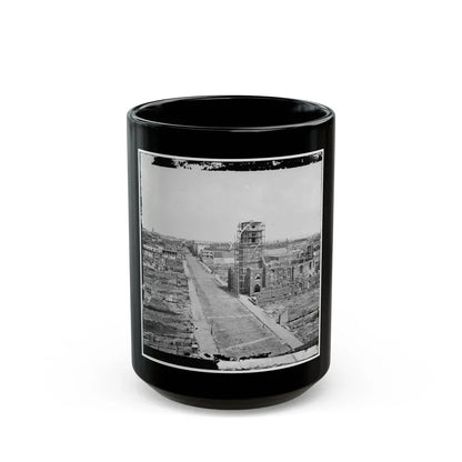 Charleston, S.C. View From Roof Of The Mills House, Looking Up Meeting Street; Ruins Of The Circular Church In Center (U.S. Civil War) Black Coffee Mug 15oz - Go Mug Yourself
