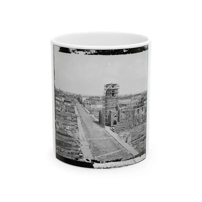 Charleston, S.C. View From Roof Of The Mills House, Looking Up Meeting Street; Ruins Of The Circular Church In Center (U.S. Civil War) White Coffee Mug 11oz - Go Mug Yourself