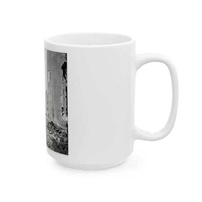 Charleston, S.C. View Of Ruined Buildings Through Porch Of The Circular Church (150 Meeting Street) (U.S. Civil War) White Coffee Mug - Go Mug Yourself