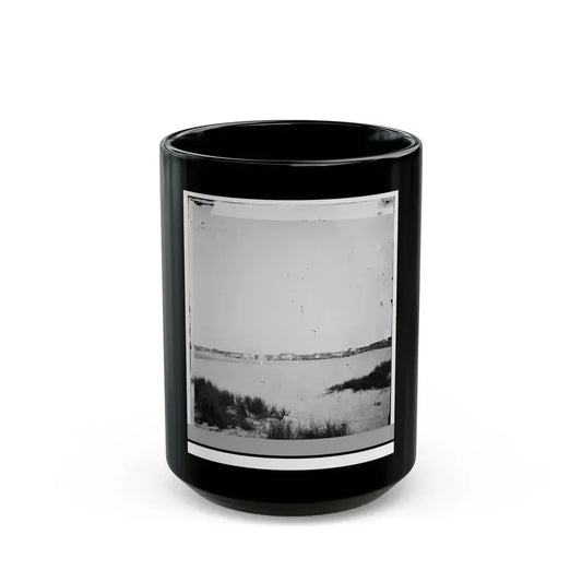 Charleston, South Carolina (Vicinity). Distance View Of Fortification On Morris Island (U.S. Civil War) Black Coffee Mug 15oz - Go Mug Yourself