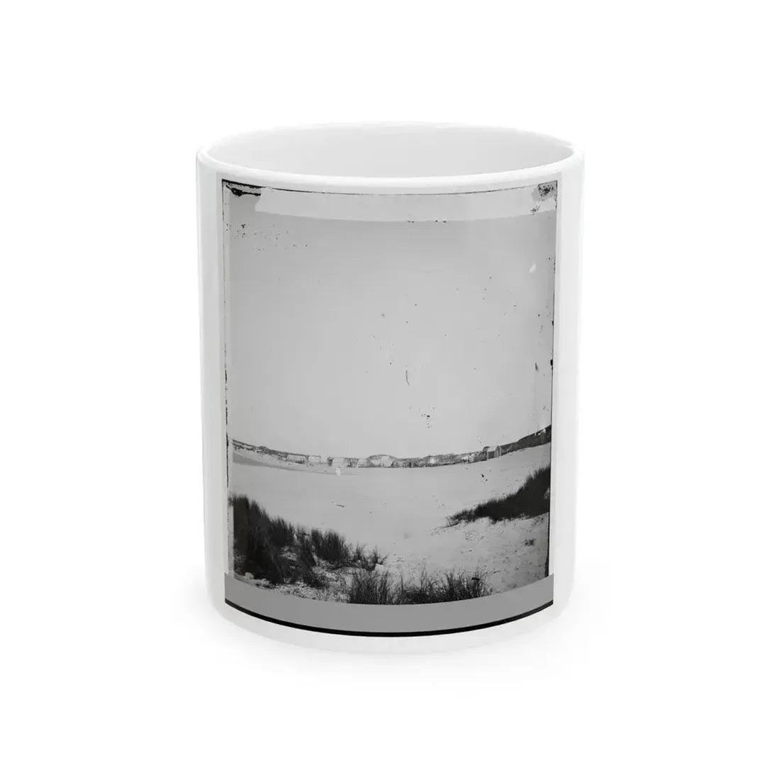 Charleston, South Carolina (Vicinity). Distance View Of Fortification On Morris Island (U.S. Civil War) White Coffee Mug 11oz - Go Mug Yourself