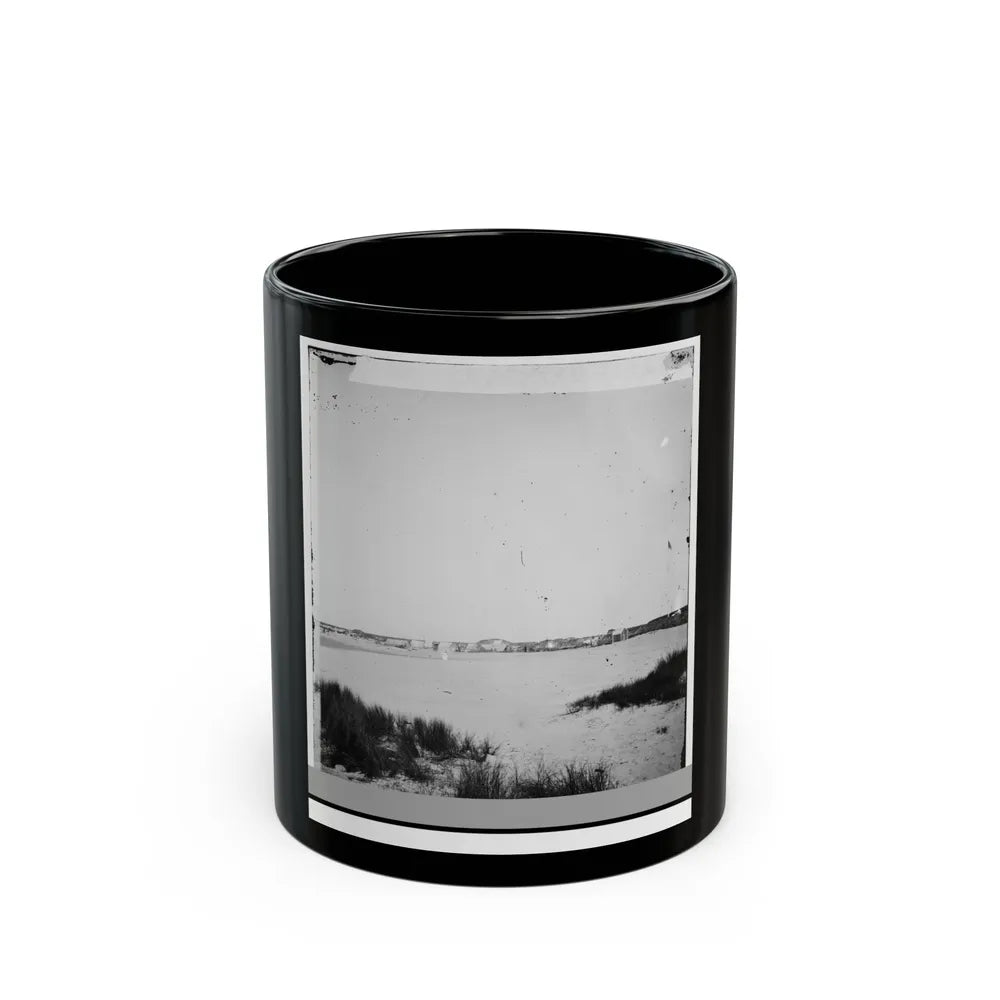 Charleston, South Carolina (Vicinity). Distance View Of Fortification On Morris Island (U.S. Civil War) Black Coffee Mug-11oz-Go Mug Yourself