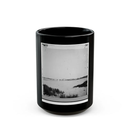 Charleston, South Carolina (Vicinity). Distance View Of Fortification On Morris Island (U.S. Civil War) Black Coffee Mug-15oz-Go Mug Yourself