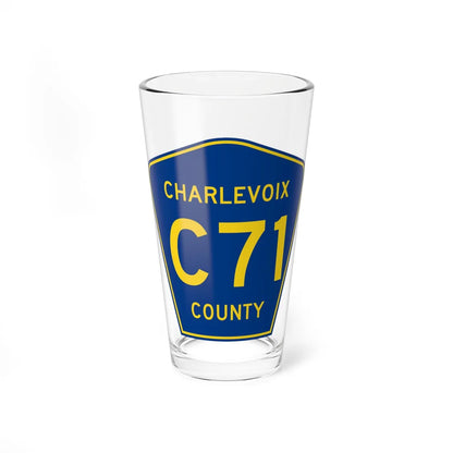 Charlevoix County C-71 (Michigan) (Road Sign) Pint Glass 16oz 16oz - Go Mug Yourself