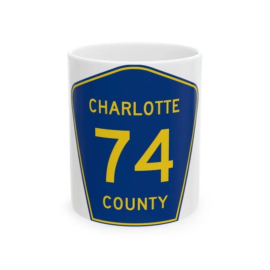 Charlotte County 74 (Florida) (Road Sign) White Coffee Mug 11oz - Go Mug Yourself