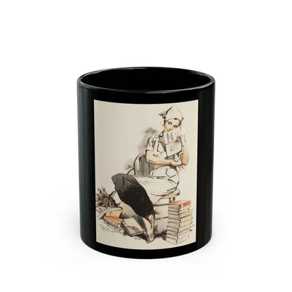 Charm and Grace, Saturday Evening Post illustration - Black Coffee Mug 11oz - Go Mug Yourself