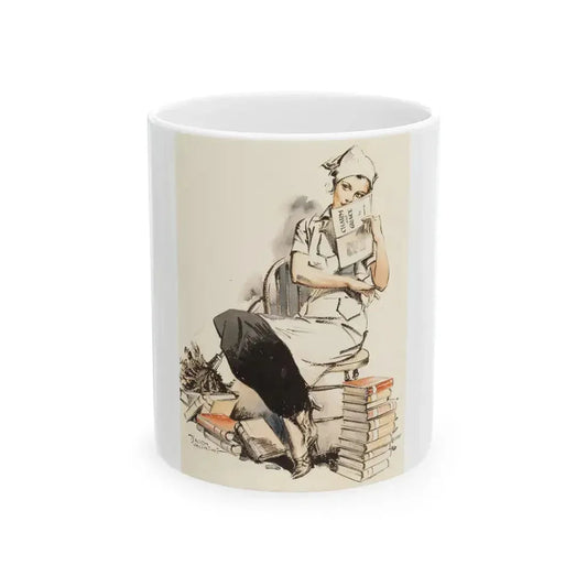 Charm and Grace, Saturday Evening Post illustration - White Coffee Mug 11oz - Go Mug Yourself