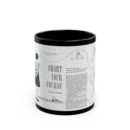 Chart Your Course, Calling All Girls, August 1946 - Black Coffee Mug 11oz - Go Mug Yourself