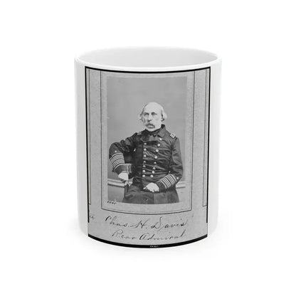 Chas. H. Davis, Rear Admiral, Three-Quarter Length Portrait, Seated, Facing Slightly Left (U.S. Civil War) White Coffee Mug 11oz - Go Mug Yourself