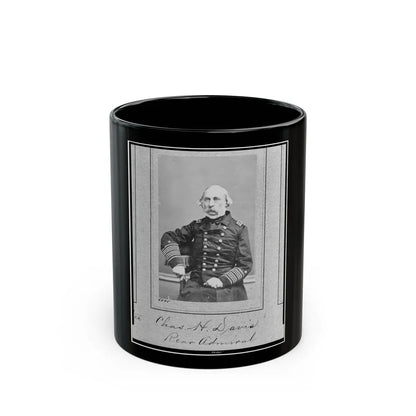 Chas. H. Davis, Rear Admiral, Three-Quarter Length Portrait, Seated, Facing Slightly Left (U.S. Civil War) Black Coffee Mug-11oz-Go Mug Yourself