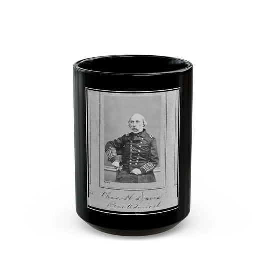 Chas. H. Davis, Rear Admiral, Three-Quarter Length Portrait, Seated, Facing Slightly Left (U.S. Civil War) Black Coffee Mug-15oz-Go Mug Yourself