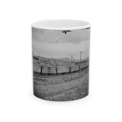Chattanooga, Tenn. Boxcars And Depot With Federal Cavalry Guard Beyond (U.S. Civil War) White Coffee Mug 11oz - Go Mug Yourself