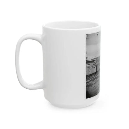 Chattanooga, Tenn. Boxcars And Depot With Federal Cavalry Guard Beyond (U.S. Civil War) White Coffee Mug - Go Mug Yourself