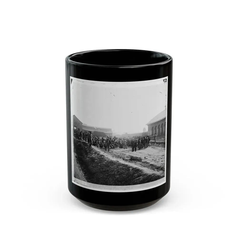Chattanooga, Tenn. Confederate Prisoners At Railroad Depot (U.S. Civil War) Black Coffee Mug 15oz - Go Mug Yourself
