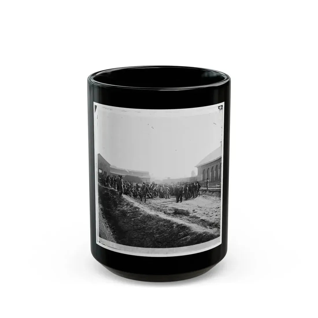 Chattanooga, Tenn. Confederate Prisoners At Railroad Depot (U.S. Civil War) Black Coffee Mug 15oz - Go Mug Yourself