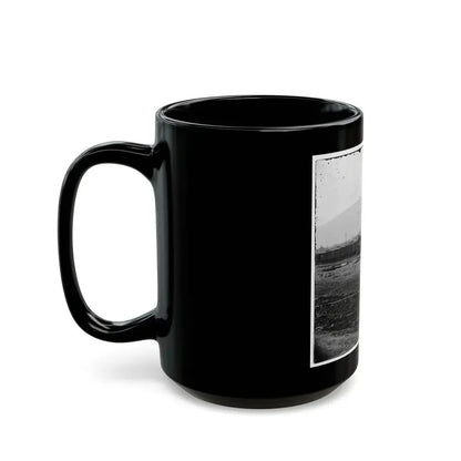 Chattanooga, Tenn. U.S. Military Train At Depot; Lookout Mountain In Background (U.S. Civil War) Black Coffee Mug - Go Mug Yourself