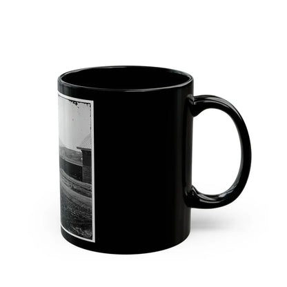 Chattanooga, Tenn. U.S. Military Train At Depot; Lookout Mountain In Background (U.S. Civil War) Black Coffee Mug - Go Mug Yourself