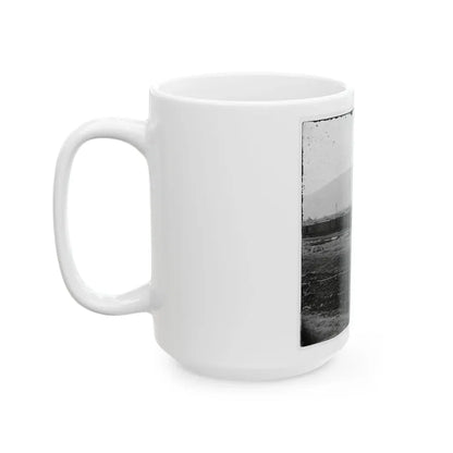 Chattanooga, Tenn. U.S. Military Train At Depot; Lookout Mountain In Background (U.S. Civil War) White Coffee Mug - Go Mug Yourself