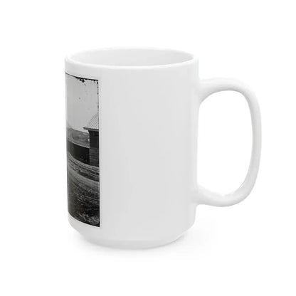 Chattanooga, Tenn. U.S. Military Train At Depot; Lookout Mountain In Background (U.S. Civil War) White Coffee Mug - Go Mug Yourself
