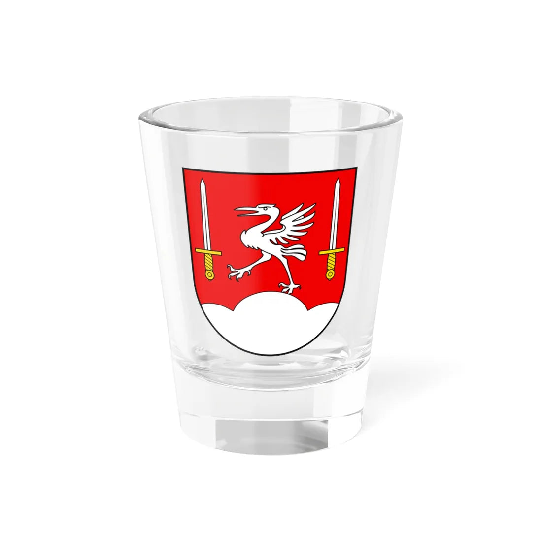 CHE Bas-Intyamon COA (Switzerland) (Coat of Arms) Shot Glass 1.5oz 1.5oz - Go Mug Yourself