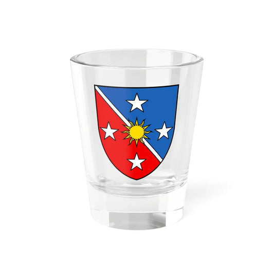 CHE Crans-Montana COA (Switzerland) (Coat of Arms) Shot Glass 1.5oz 1.5oz - Go Mug Yourself