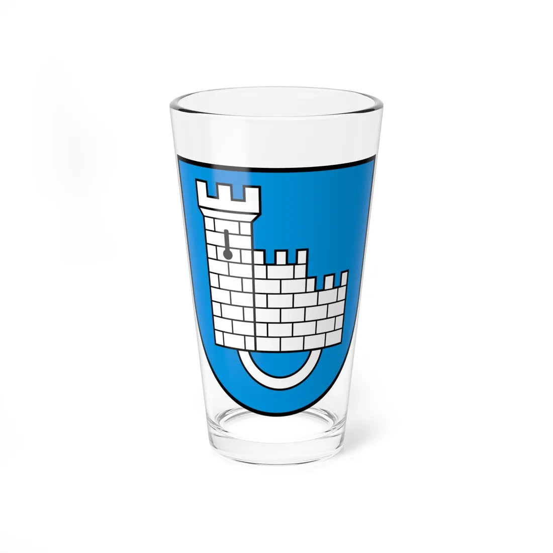 CHE District de la Sarine COA (Switzerland) (Coat of Arms) Pint Glass 16oz 16oz - Go Mug Yourself