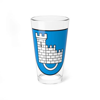 CHE District de la Sarine COA (Switzerland) (Coat of Arms) Pint Glass 16oz 16oz - Go Mug Yourself