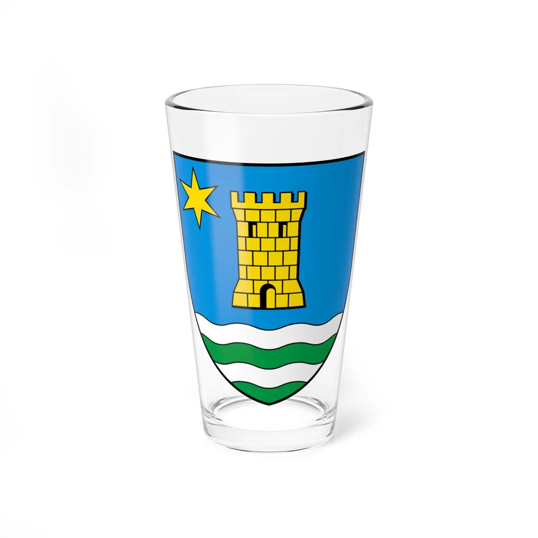 CHE Meinier COA (Switzerland) (Coat of Arms) Pint Glass 16oz 16oz - Go Mug Yourself