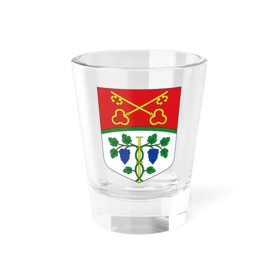 CHE Mont-Vully COA (Switzerland) (Coat of Arms) Shot Glass 1.5oz 1.5oz - Go Mug Yourself