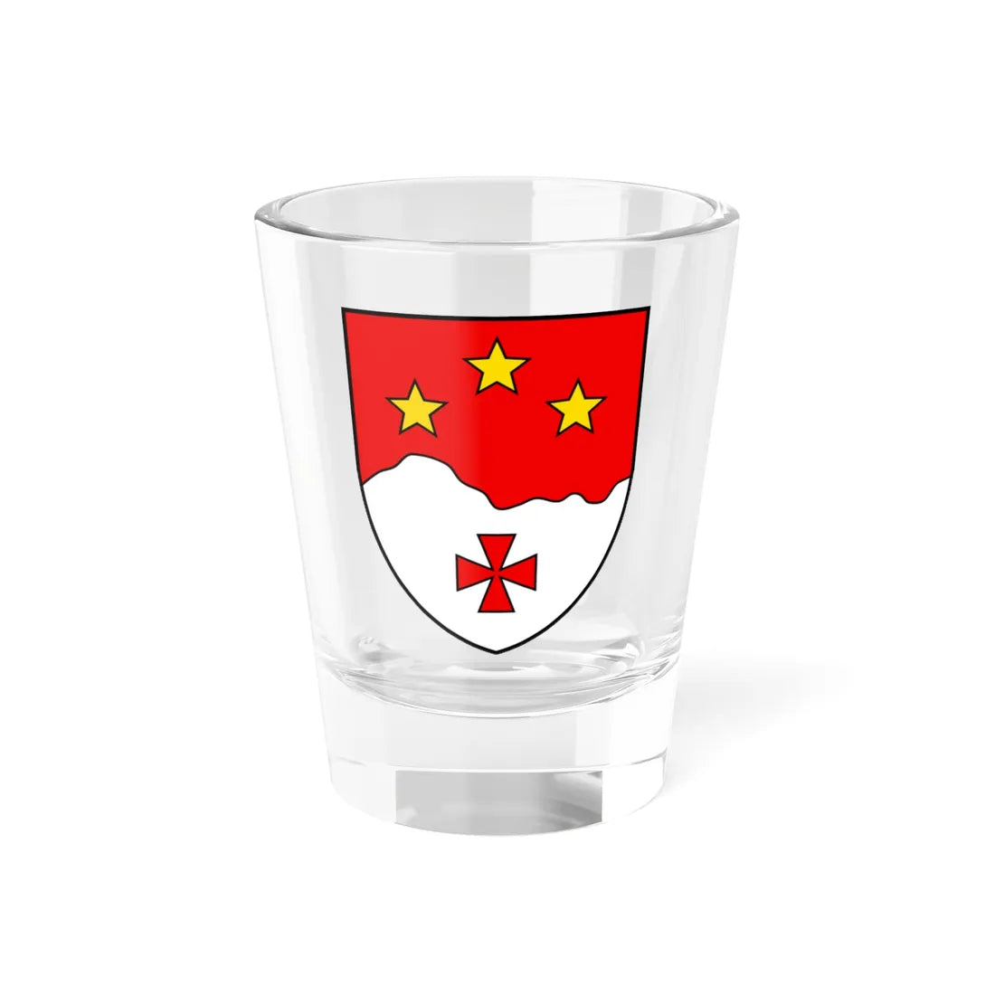 CHE Obergoms COA (Switzerland) (Coat of Arms) Shot Glass 1.5oz 1.5oz - Go Mug Yourself