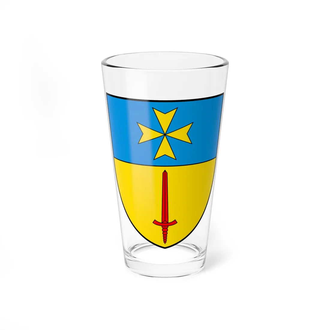 CHE Plan-les-Ouates COA (Switzerland) (Coat of Arms) Pint Glass 16oz 16oz - Go Mug Yourself