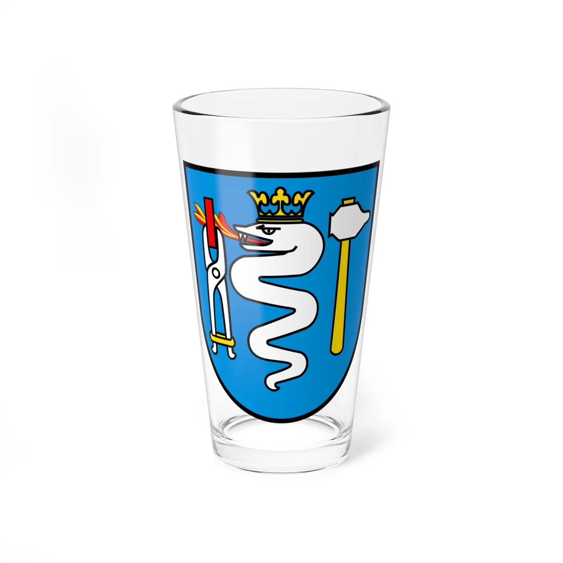 CHE Zunftgesellschaft zu Schmieden COA (Switzerland) (Coat of Arms) Pint Glass 16oz 16oz - Go Mug Yourself